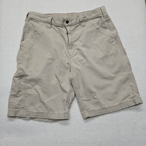 Carhartt Mens Tan Beige Cotton Work Shorts Size 34 Carpenter Utility‎